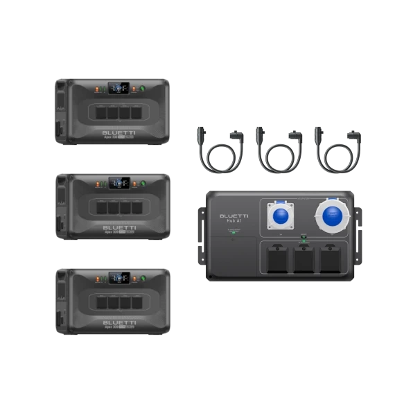 Magazyn energii BLUETTI Apex 300 (x3) + Hub A1 (3 kable)